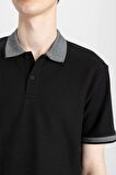 DeFacto New Regular Fit Waffle Kısa Kollu Basic Düz Polo Tişört B4508AX24SPBK81