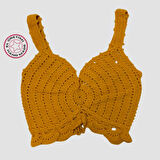 Uretti - ASLI 5776 - El Yapımı Fırfır Detaylı Turuncu Crop Top