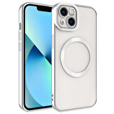 Smcase iPhone 13 Kılıf Kamera Korumalı Manyetik Wiriless Destekli Lazer Setro Silikon  Wiriless Şarj Aleti