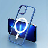 Smcase iPhone 12 Pro Kılıf Manyetik Wiriless Destekli Krom Silikon  Wiriless Şarj Aleti