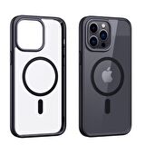 Smcase iPhone 12 Pro Max Kılıf Manyetik Wiriless Destekli Krom Silikon  Wiriless Şarj Aleti
