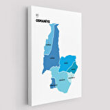 Harita Sepeti Osmaniye İli ve İlçeler Haritası Dekoratif Kanvas Tablo 1438