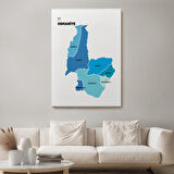 Harita Sepeti Osmaniye İli ve İlçeler Haritası Dekoratif Kanvas Tablo 1438