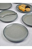 6'lı Porselen 17 cm Mini Tatlı Pasta Tabağı İkramlık Tabak-Valencia