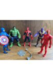 Avengers Figürleri 5li Set Hulk Spiderman Ironman Thanos Captan America Örümcek Adam Figür