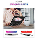 Smcase Samsung Galaxy Z Fold4 Kılıf Vega Yüzüklü Çift Katmanlı Tank Kılıf 