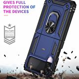 Smcase Samsung Galaxy Z Flip4 Kılıf Vega Yüzüklü Çift Katmanlı Tank Kılıf 