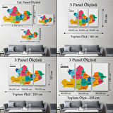 Harita Sepeti Samsun İli ve İlçeler Haritası Dekoratif Kanvas Tablo 1445
