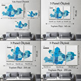 Harita Sepeti Samsun İli ve İlçeler Haritası Dekoratif Kanvas Tablo 1447