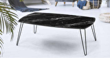 Bengi Orta OSM OVAL Sehpa Metal Model Transmisyon V ayak Siyah Mermer Kutuda sevk El Yapım