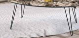 Orta sehpa OSM OVAL Model Metal V Ayak Parlak Ceviz Tabla İtinalı paket ve kargo Kutu sevk