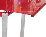 Masa CAM LAZER YPIŞTIRMA Metal transmisyon Çelik nikelaj ayak Kırmızı TEMPER Cam Kutu sevk El Yapım