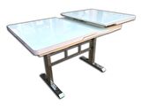 Masa Ayak Japon Model Metal Nikelaj 80*130 Dikdörtgen Kelebek Yan Açılır Temper Cam El Yapım 