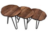 Zigon  PAPATYA Model Metal  Siyah V Ayak Ceviz Renk Tabla El Yapım