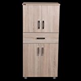Çok Amaçlı Dolap 130 cm Hard Parlak SOMON Suntalem 4Raf 1Çekmece Kutuda sevk El Yapım