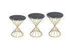 Zigon Rivoli BRC Model Siyah Mermer Temper cam Metal Çelik Gold Renk Kaplama Ayak El Yapım 