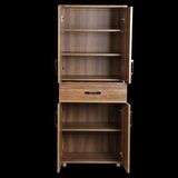 Çok Amaçlı Dolap 180 cm Hard Parlak CEVİZ Suntalem 4Raf 1Çekmece Kutuda sevk El Yapım 