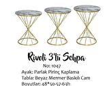 Zigon BRC RİVOLİ Model  Beyaz Mermer Metal transmisyon Gold Kaplama Ayak El Yapım  