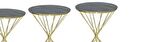 Zigon Sehpa BRC RİVOLİ Model 3'lü 1050 Siyah Cam tabla Gold Parlak Pirinç Ayak El Yapım
