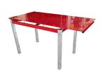 Masa CAM LAZER YAPIŞTIRMA Metal transmisyon Çelik nikelaj ayak Kırmızı TEMPER Cam EL Yapım
