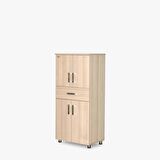 Çok Amaçlı ST Dolap CARMEN Model Hard Parlak Suntalem 150cm 4raf Demonte El Yapım