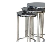 Brc C 3lü ZİGON Düz Siyah TEMPER cam Metal transmisyon Krom Renk Kaplama El Yapımı