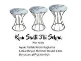 Bengi Brc KUM SAATİ Zigon Beyaz Mermer Desen Metal Çelik Gümüş Renk Kaplama Kutuda Sevk El Yapım