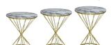 Bengi Brc RİVOLİ Zigon Model Metal transmisyon çelik Gold Renk kaplama Beyaz Mermer temper cam El yapım