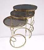 Zigon ZLF HaLKALI Siyah Düz Temper Cam Tabla  Metal transmisyon Gold kaplama El Yapım