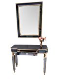 Dresuar HAYAL Model Çekmece Geniş tabla Gold  Cam Ayna Kaplama ayak el yapım Nakışlı ayna El Yapım