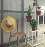 Bengi Çiçeklik Zlf Dekoratif Kule Model Metal Transmisyon Çelik Siyah Statik Boya El Yapım