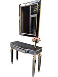 Dresuar HAYAL Model Çekmece Geniş tabla Gold  Cam Ayna Kaplama ayak el yapım Nakışlı ayna El Yapım