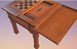Bengi Orta sehpa TAVLA-SATRANÇ Model Takım Metal Kayın RETRO ayak Parlak Ceviz Baby face kumaş El Yapım