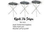 Bengi Zigon Brc Küpe Model Sehpa Metal  Gümüş Krom  renk ayak Kırılmaz temper cam tabla  El Yapım