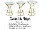 Bengi Brc CADDE Zigon Model Sarı Mermer Temper CAM Metal Çelik Gold Renk Kaplama  KUTUDA sevk El Yapım