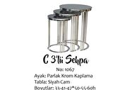 Bengi Zigon C MODEL Krom Kaplama renk Kırılmaz Temper Siyah cam El Yapım  Kutuda sevk El Yapım