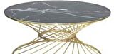 Bengi Brc RİVOLİ Orta Sehpa MODEL 1040 Siyah mermer Cam Metal  Gold  renk Kaplam Ayak El Yapım