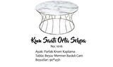 Bengi Brc KUM SAAT ORTA SEHPA Model 1016 Beyaz Mermer Temper Cam Metal çelik Gümüş renk Kaplam El Yapım