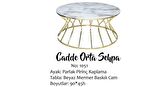 Bengi Brc CADDE Orta Sehpa Model 1052 Sarı Mermer Temper Cam Metal transmisyon çelik GOLD renk El Yapımı