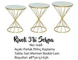 Bengi Brc RİVOLİ Zigon1048 Model Sarı  Mermer Temper Cam Metal  çelik Altın renk Kaplama Ayak El Yapım