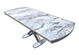 Bengi Masa X Çapraz AYAK Model Metal transmisyon çelik Nikelaj Beyaz mermer tabla Kutuda Sevk El Yapım