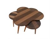 Bengi Orta Sehpa -Zigon PAPATYA Model Ceviz Kaplama Kayın torna Retro Ayak Mdf tabla El Yapım