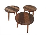 Bengi Orta Sehpa -Zigon PAPATYA Model Ceviz Kaplama Kayın torna Retro Ayak Mdf tabla El Yapım