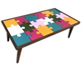 Orta Sehpa PUZZLE Bulmaca Model Kayın torna Retro Ayak Üstü cam Çocuk gelişimi Destek Ürün El Yapım