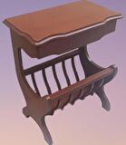Gazete 18072 Sehpa Model Kayın MDF tabla Ceviz Boya Tutmalık Kutu sevk El yapım