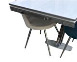 Bengi Masa-Sandalye GONCA MODEL Takımı METAL TRANSMİSYON NİKELAJ ÇELİK Glosspan Tabla El Yapım