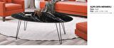 Bengi Orta sehpa OSM ELİPS Model Metal V ayak Siyah mermer tabla İtinalı paket ve kargo Kutu içinde sevk