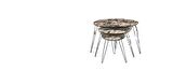 Zigon OSM 18245 Elips Klasik Model Metal V ayak Ahşap tabla  Kutu sevk El Yapım