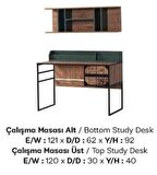 Bengi Ticaret Loft Çalışma Masası Ahşap 62 x 121 cm Kahverengi 