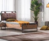 Karyola Urlu Loft 18385 Model Metal Kaliteli Suntalam 100*200 Dolgun Başlık 